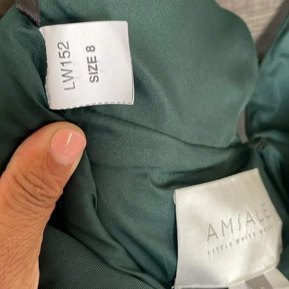 AMSALE Hunter Green Cocktail Party Dress - Picture 11 of 11